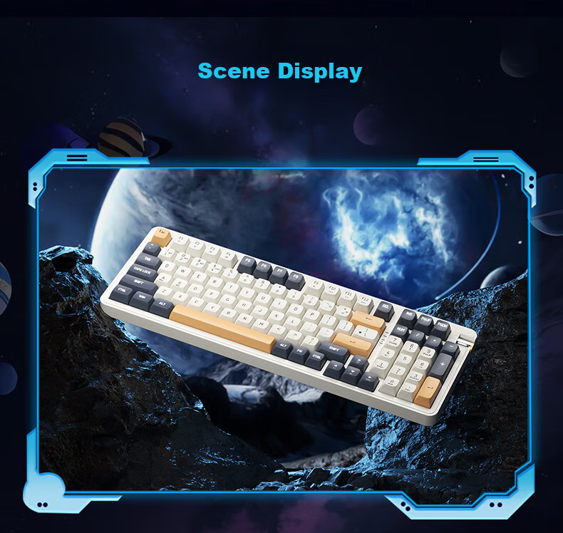 Механическая клавиатура Aigo AG98, игровая, офисная, RGB подсветка, три режима подключения, горячая замена, структура Gasket