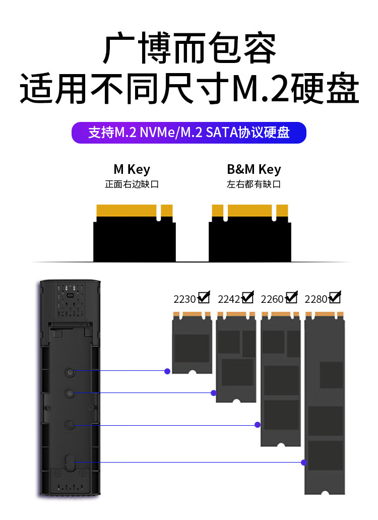 Внешний корпус Netac WH51 M.2 NVMe/SATA Type-C 3.2