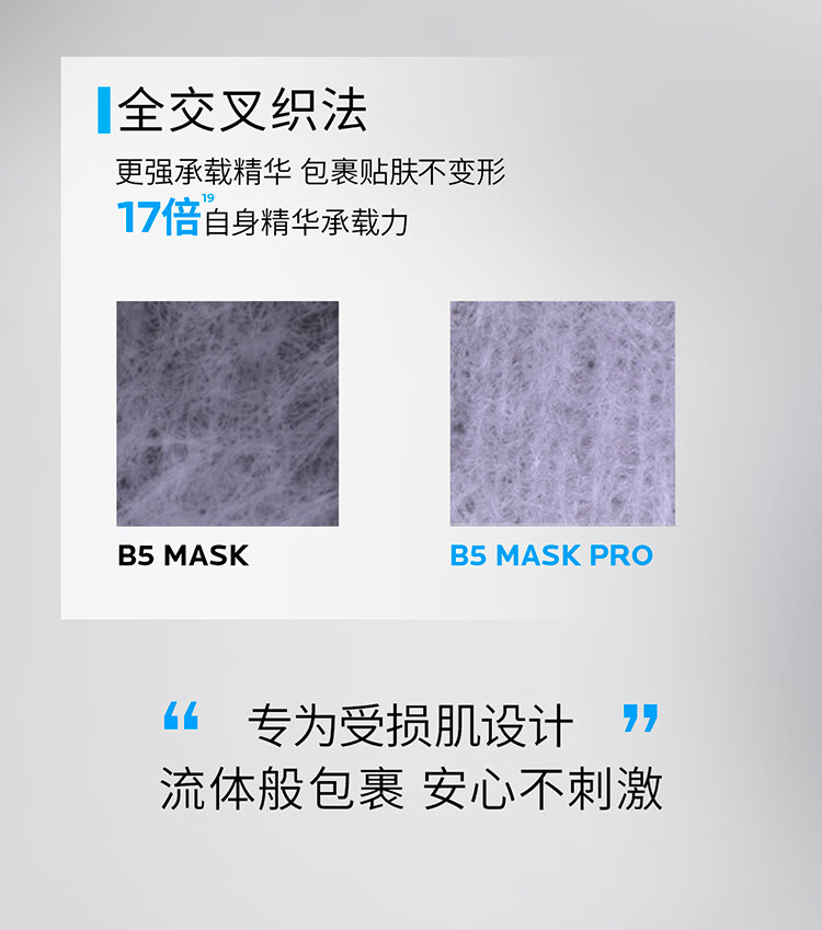 理肤泉B5面膜PRO5片补水保湿紧急修复受损泛红敏感肌护肤品送男女生礼物