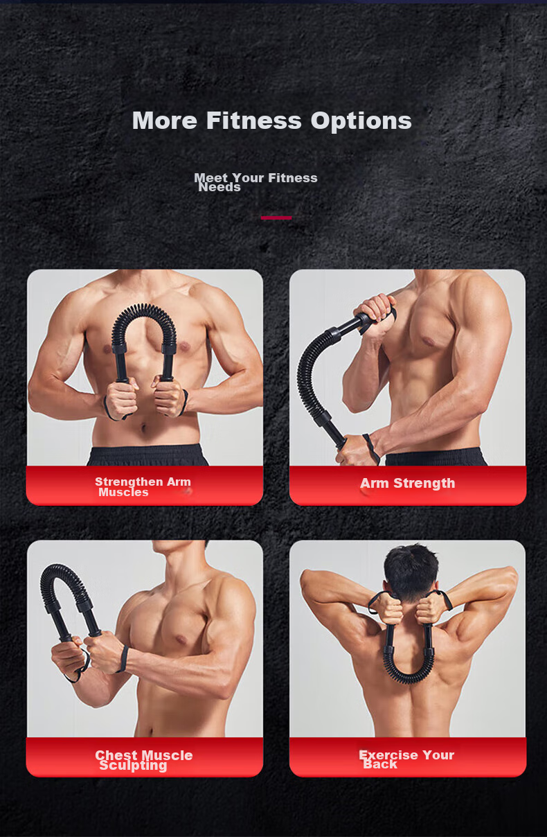 Силовой эспандер PEAK Adjustable Spring Grip Bar, для тренировки силы рук, мышц груди, фитнес-оборудование, 50 кг