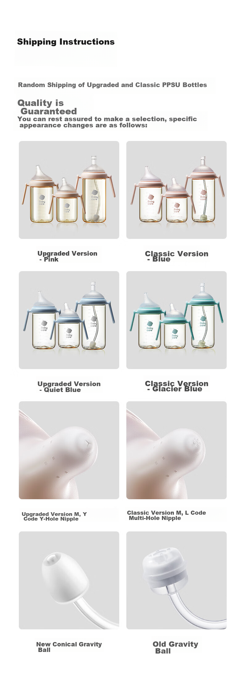 Бутылочка для кормления Babycare, имитирующая грудь, для новорожденных, противоударная PPSU, с широкой соской, 240 мл, цвет "Спокойный синий"