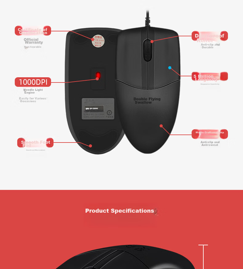 Проводная оптическая мышь A4TECH
