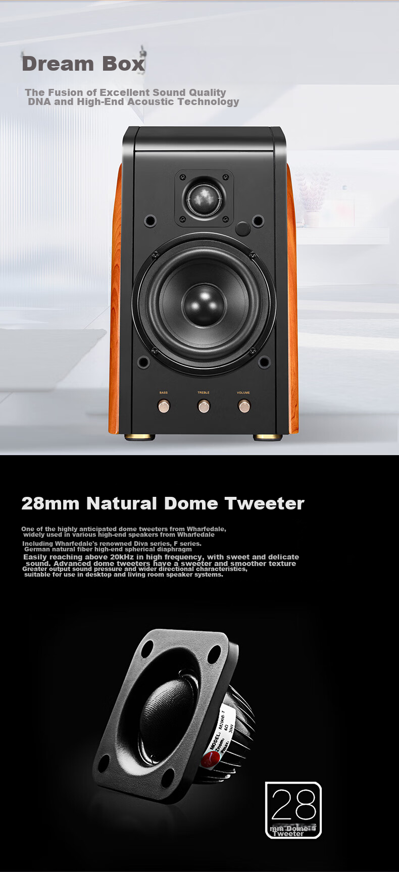 HiVi M200MKIII+ Беспроводные Bluetooth HiFi колонки, 2.0 активная аудиосистема для телевизора, компьютера, гостиной, кабинета