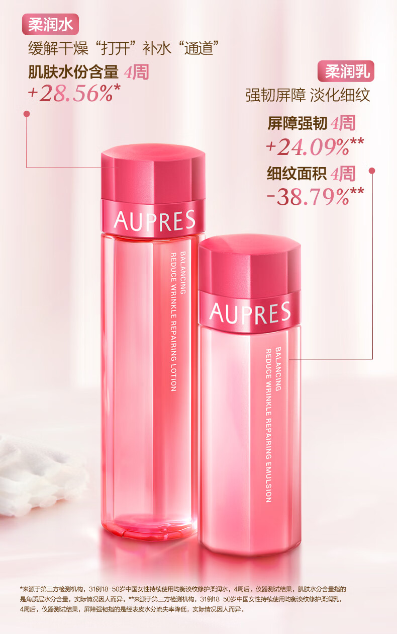 欧珀莱（AUPRES）新升级均衡淡纹修护护肤品套装（水170ml+乳130ml）女士礼物