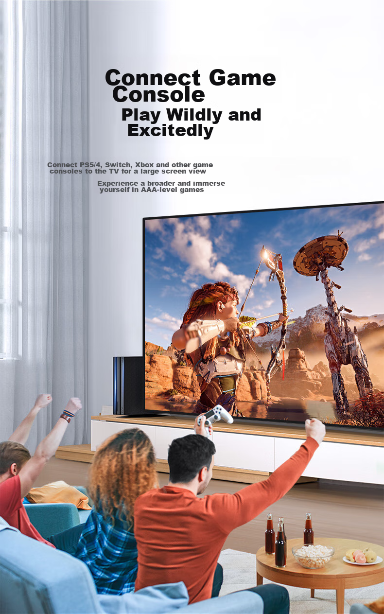 Кабель SAMZHE HDMI 2.1, 2 метра, 8K 60Hz, 4K 240Hz, для ноутбуков и ТВ-приставок, для подключения мониторов и проекторов, кабель высокой четкости