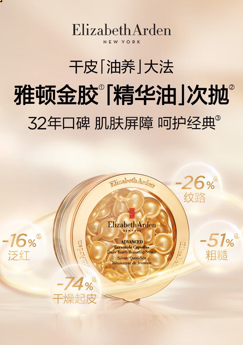 伊丽莎白雅顿金胶7粒+第II代粉胶 7粒小美盒