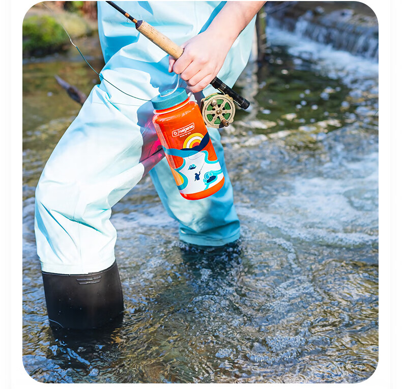Бутылка для воды Nalgene, 1л, синяя, пластиковая, для спорта и фитнеса, с крышкой и ручкой