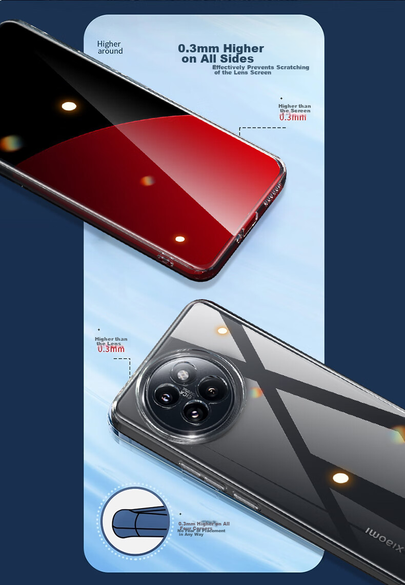 Противоударный чехол HotFire для Xiaomi Civi 4 Pro, прозрачный, силикон, простой стиль, полное покрытие