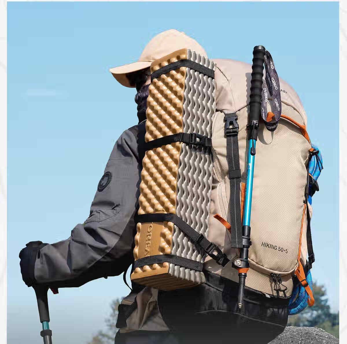 Рюкзак туристический TOREAD HIKING50+5, 50+5 л, сине-серый/черный