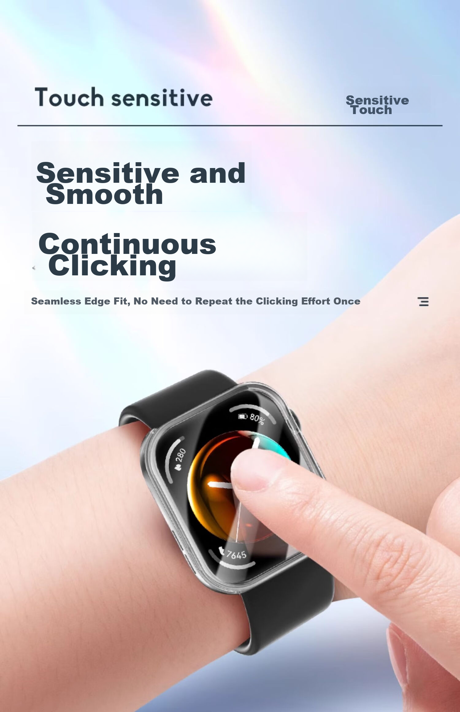 Защитный чехол-пленка Iboann для Huawei Fit3 Watch, прозрачный, силиконовый, полный охват