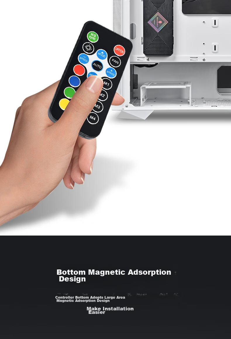 Контроллер ARGB Wanjia 5V, хаб PWM с температурным контролем, беспроводное управление, синхронизация RGB, магнитное крепление, 8 портов
