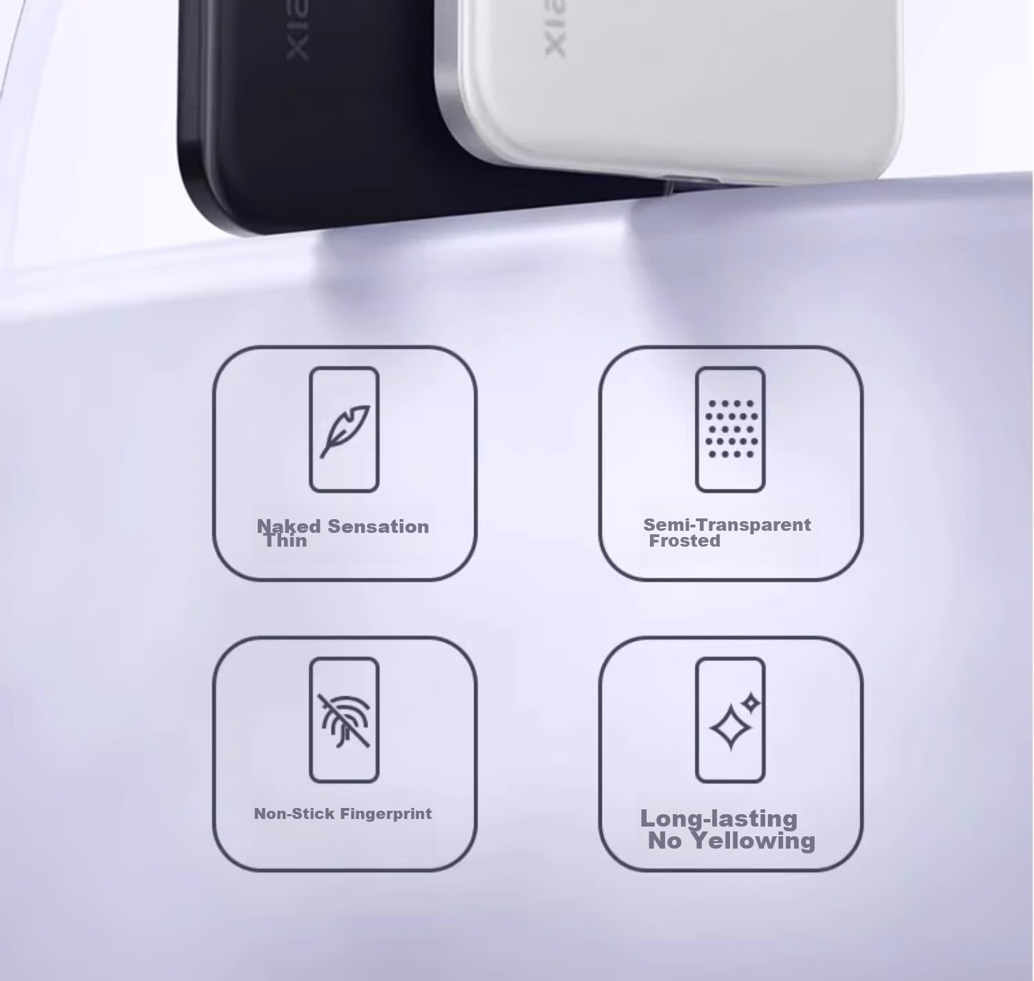 Чехол-накладка EDDGA Ultra-Thin Frosted для Xiaomi 14, противоударный, приятный на ощупь, полупрозрачный белый