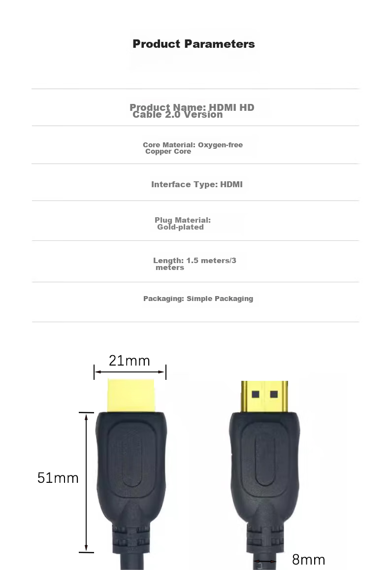 Кабель KSRGB HDMI версии 2.0, цифровой кабель высокой четкости 4K, 3D видео кабель для подключения ноутбука, ТВ приставки к монитору и проектору, 3 метра