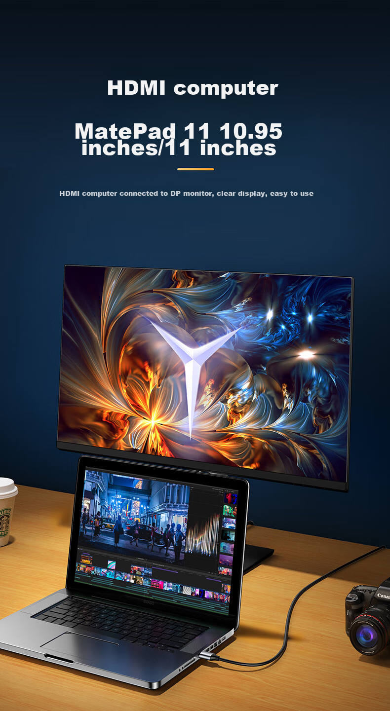 Кабель-адаптер BIAZE HDMI на DP, 1.8 метра, 4K/60Hz, Displayport Male на 4K HD видео конвертер, компьютер PS4 на монитор