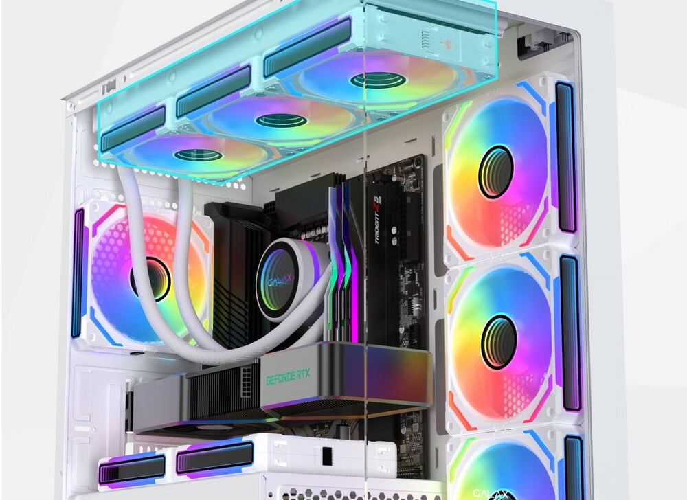 Компьютерный корпус Yingchi Aurora 3-M White (M-ATX/360мм), белый, с панорамным обзором
