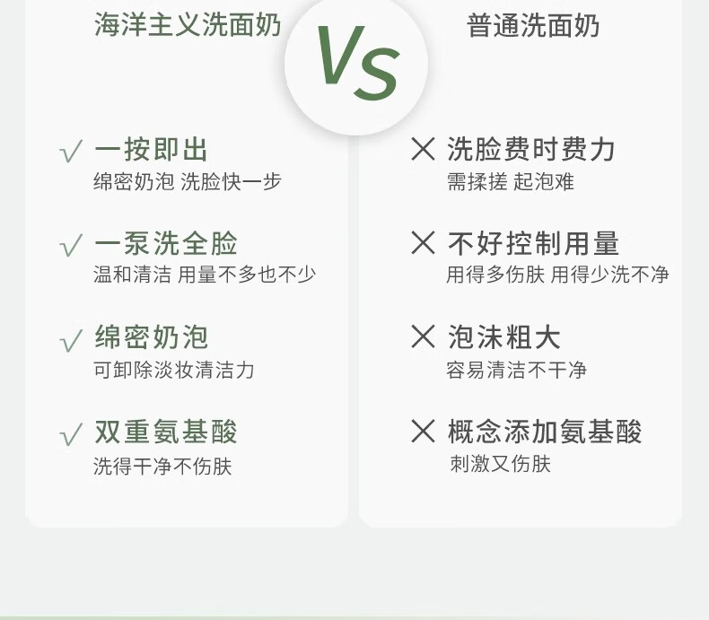 海洋主义山茶花氨基酸洗面奶美白清洁毛孔控油洁面慕斯乳男女士专用 山茶花洁面慕斯600ml/1瓶