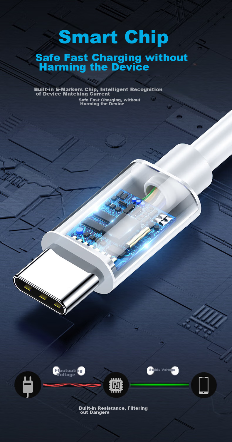 Кабель Trendsetter USB Type-C, 66W, 6A/5A, 2 метра, 2 шт.