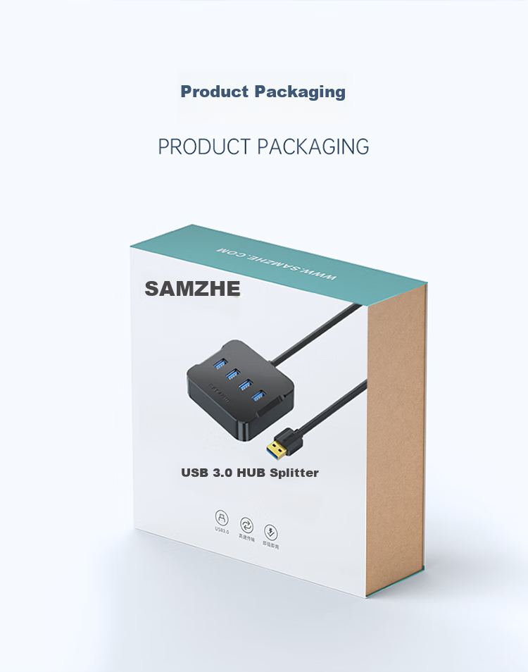 USB-хаб SAMZHE HUB02, 4 порта USB 3.0, высокоскоростной, черный, 1.5 метра