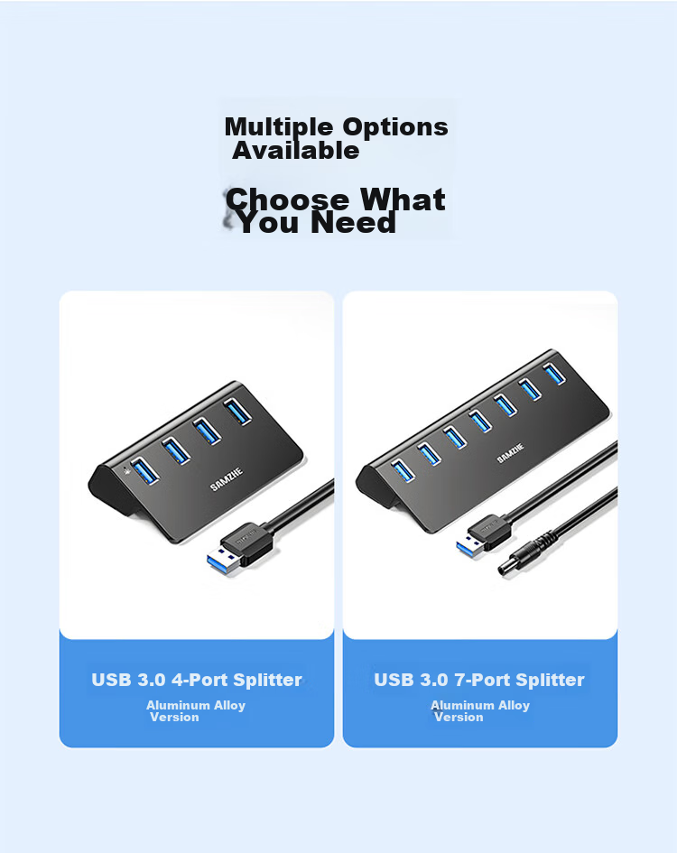 USB-концентратор SAMZHE JXQ-H04, 4 порта USB 3.0, алюминиевый сплав, высокоскоростной