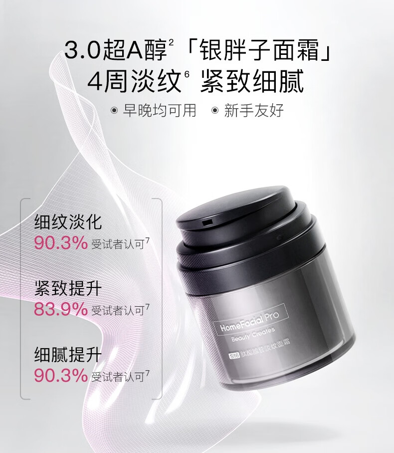 HomeFacialPro银盖套装 hfp提拉紧致细腻淡化细纹修复妈妈（面霜50g+精华30ml）