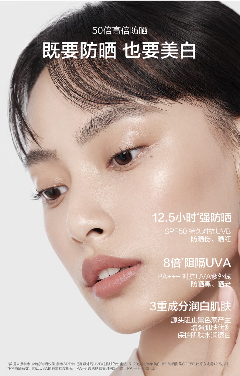 韩束（KAN’S）美白淡斑防晒乳30ml晒霜乳隔离紫外线清爽不油腻化妆品SPF50+++