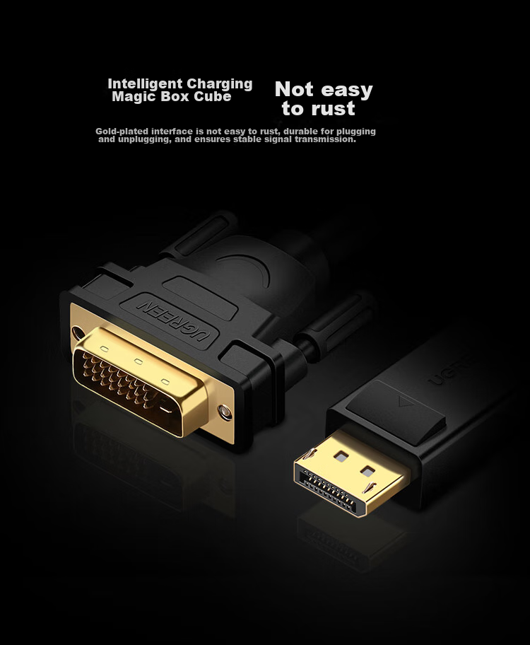 Переходник UGREEN DP to DVI, DisplayPort на DVI, 2 метра, 10221