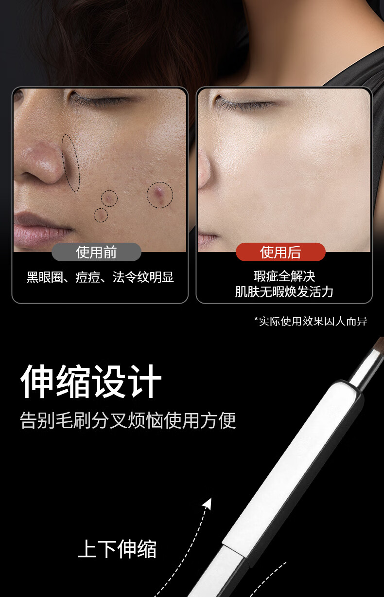 AOLANLA美国可伸缩唇刷便携唇膏口红刷动物毛貂毛遮瑕化妆刷勾勒唇线单支