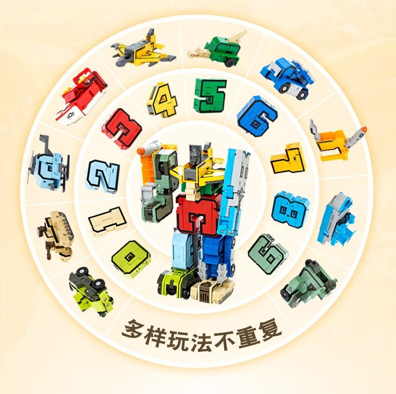 Конструктор-трансформер SHIGUANGXUE, цифровой робот, набор для сборки для детей от 3-7 лет, подарок на Новый год