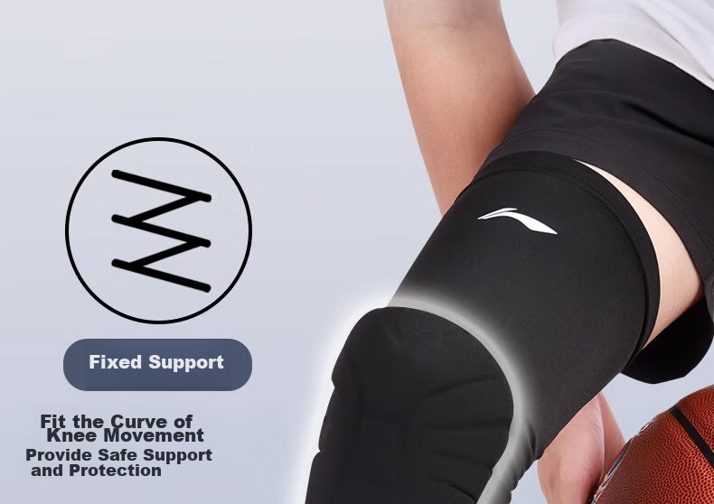 Наколенники Li-Ning Sports, противоударные удлиненные, с защитой колена, для бега, фитнеса, баскетбола и футбола, размер 2XL, черные