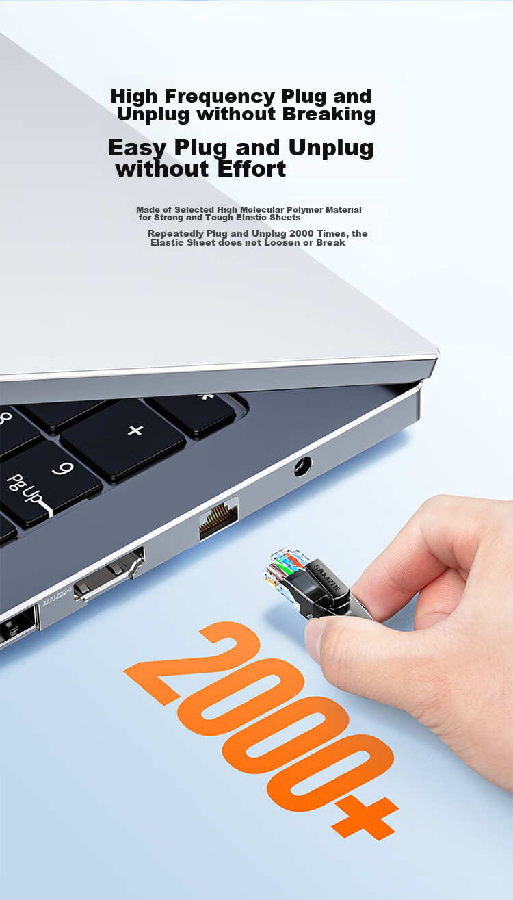 Сетевой кабель SAMZHE CAT6 Gigabit Ethernet, 15 метров, витая пара, черный