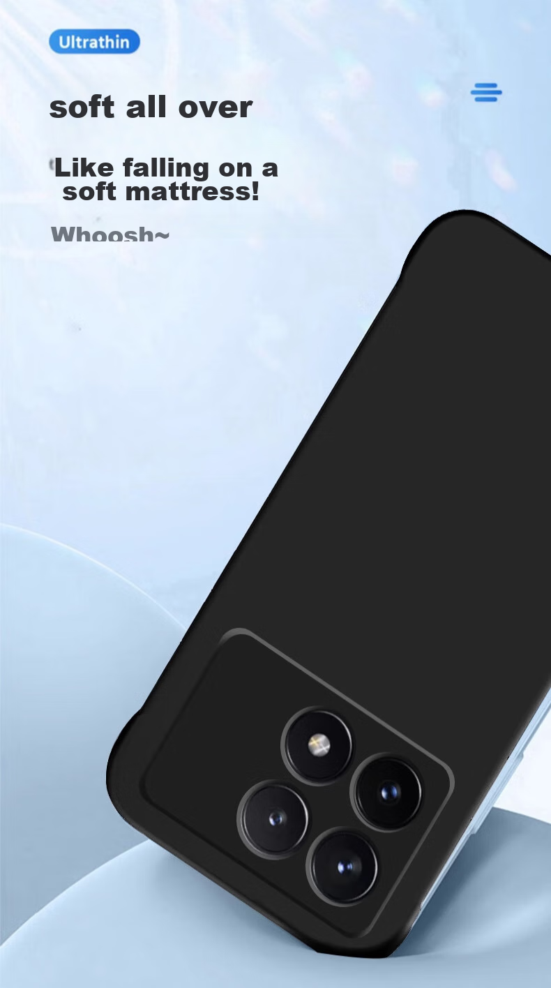 POZZO Чехол для Redmi K70/K70 Pro, безрамочный матовый ультратонкий ударопрочный чехол с защитой от перегрева для мужчин и женщин, популярный цвет "Ночное небо" черный