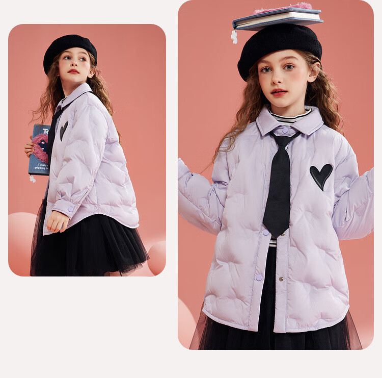 Детская куртка ASK JUNIOR, зимняя, с белым утиным пухом 90%, спортивный стиль, фиолетовая, размер 150