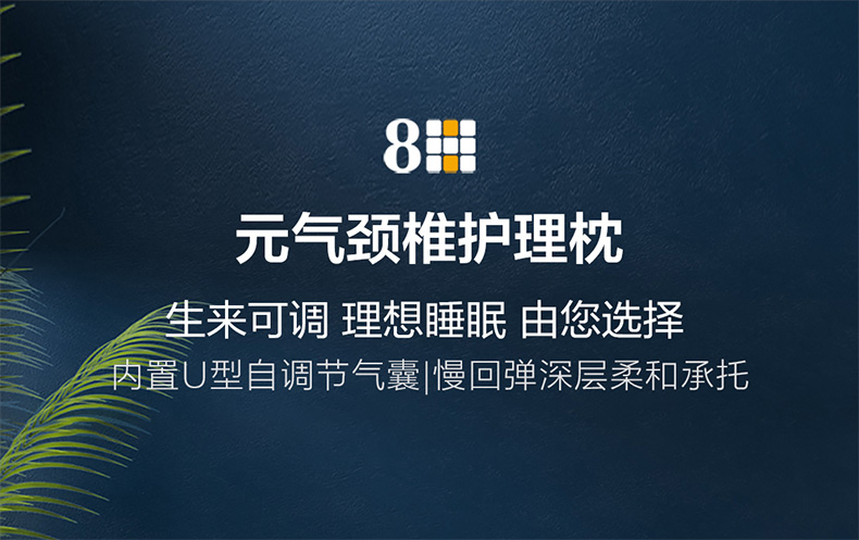 8H记忆绵枕ZQ 成人慢回弹太空记忆棉枕头枕芯睡眠颈椎枕 灰色 气囊调节款  单只装  现货