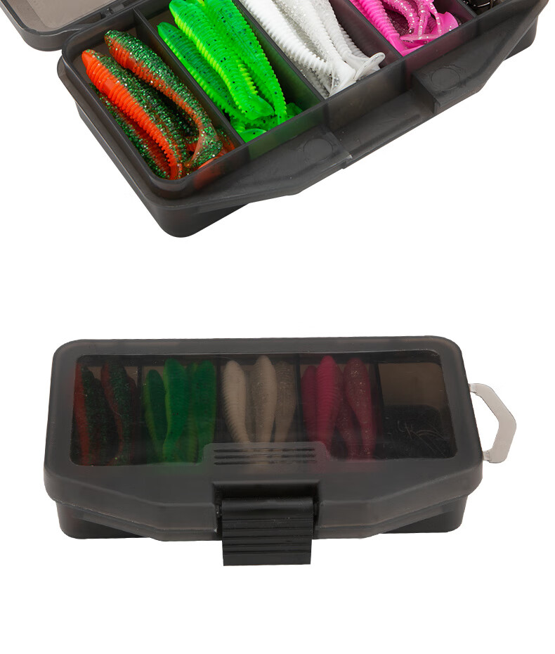 Набор мягких приманок Kemailei Lure 2# с изогнутым крючком и Т-образным хвостом, искусственная приманка для дальнего заброса, мягкая червеобразная приманка для спиннинга