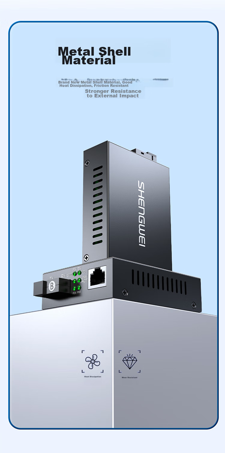 Shengwei BGHA203 - Одномодовый одноволоконный оптический трансивер Gigabit Ethernet, конвертер, SC-интерфейс, 2 км, пара