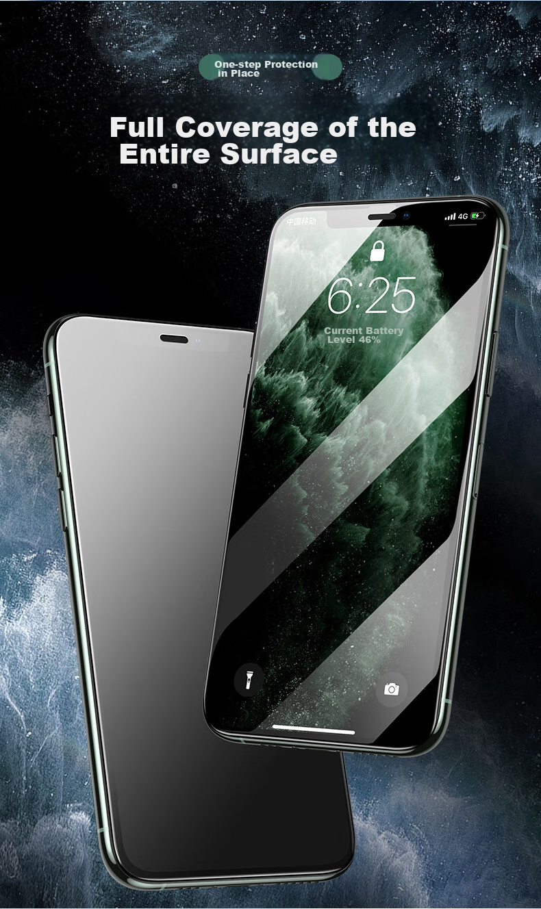 Защитное стекло PISEN для iPhone 12/12 Pro, полное покрытие, противоударное, антибликовое, 6.1 дюйма, 2 шт.