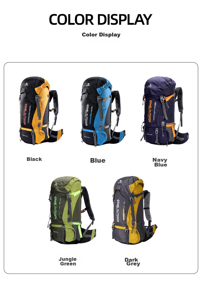 Рюкзак CAMEL Outdoor Professional Hiking Backpack, многофункциональный, большой емкости, для мужчин и женщин, для походов и путешествий, 7S3AC3034A, темно-серый