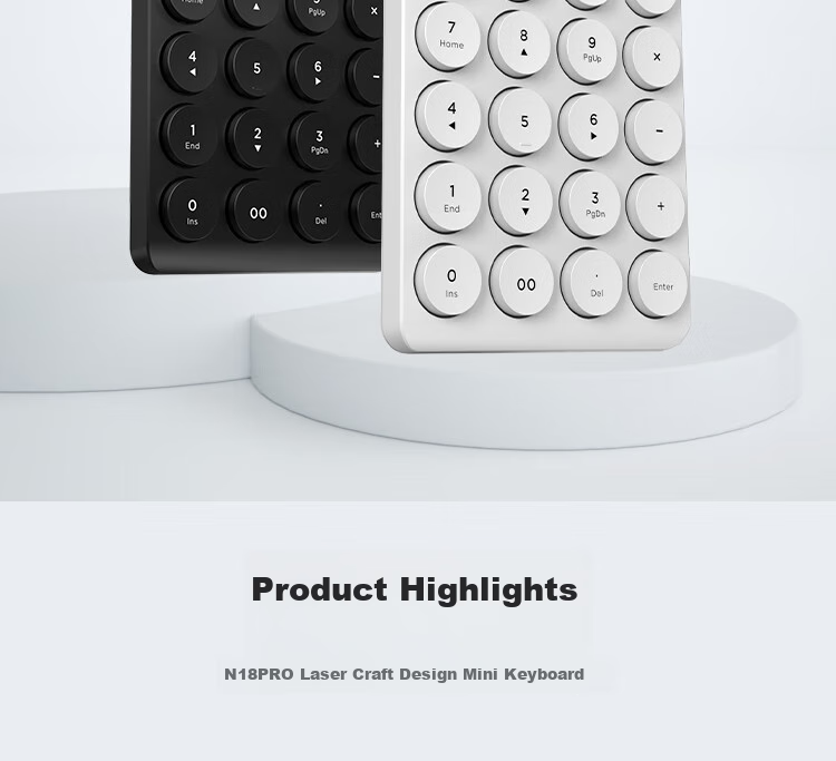 Цифровая беспроводная клавиатура Aigo N18MAX, 2.4G, черный, для ноутбуков и настольных компьютеров, для финансов, кассиров и биржевых стоек