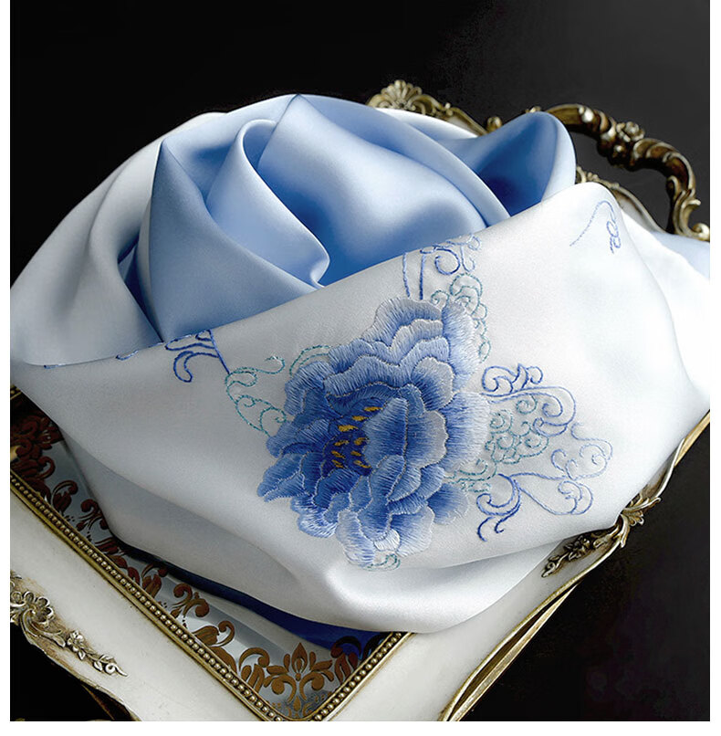 Шелковый шарф Hangsilu Suzhou Embroidery с вышивкой для женщин, зимний шарф из тутового шелка, подарочная коробка высокого класса, подарок на день рождения и праздник для мамы, новогодний подарок