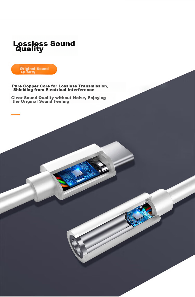 Переходник Stiger Type-C на 3.5 мм аудио, белый, для Xiaomi, Huawei, OnePlus
