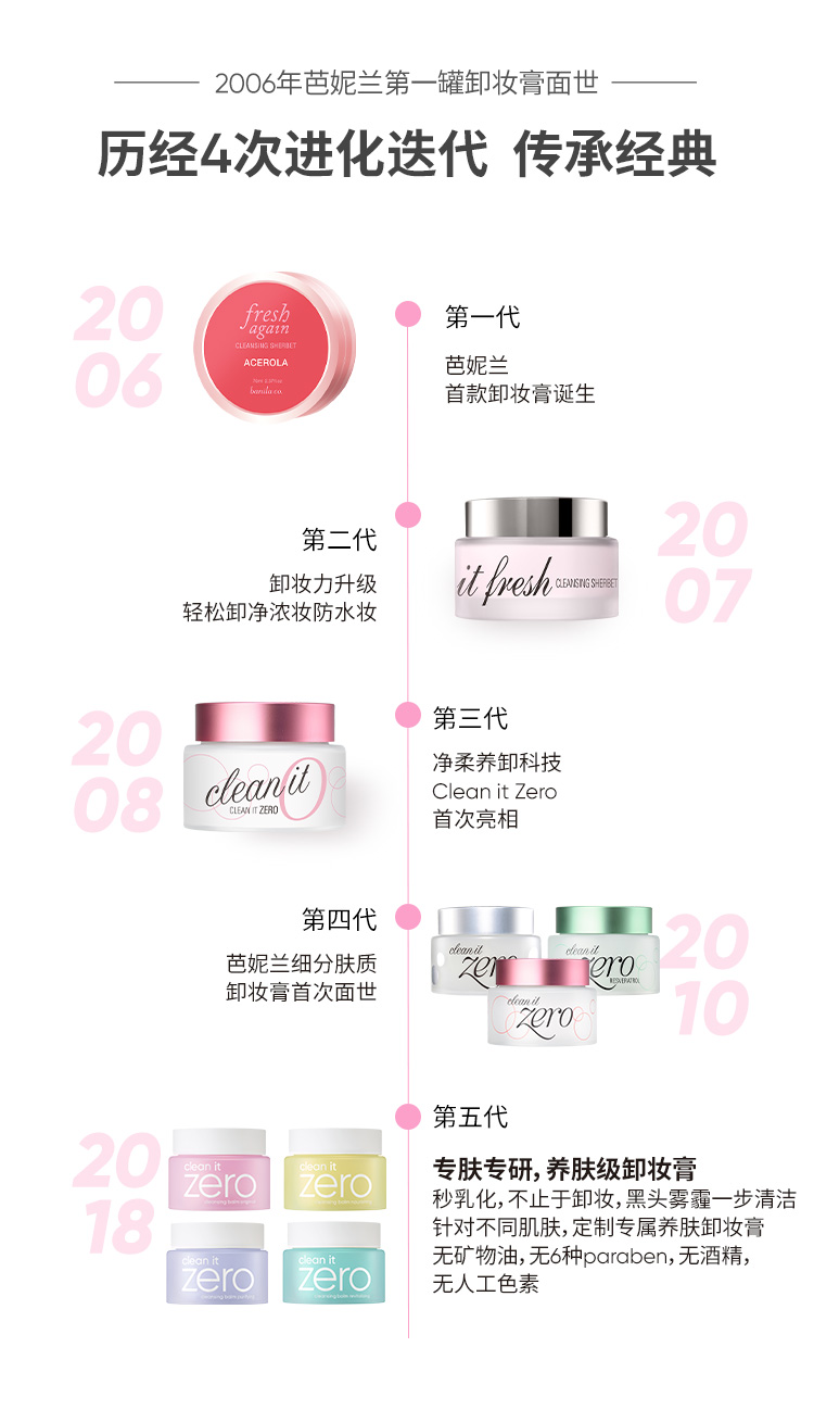 芭妮兰（BANILA CO）净柔卸妆膏--舒缓款100ml（敏感肌适用） 网红卸妆膏 原装进口 温和深层清洁  眼唇可用