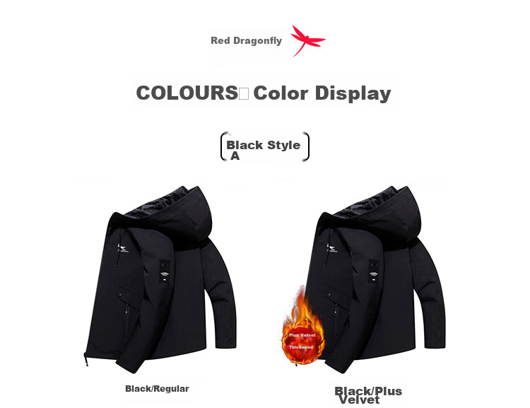 Мужская куртка RED DRAGONFLY, повседневная, с капюшоном, черная, размер XL