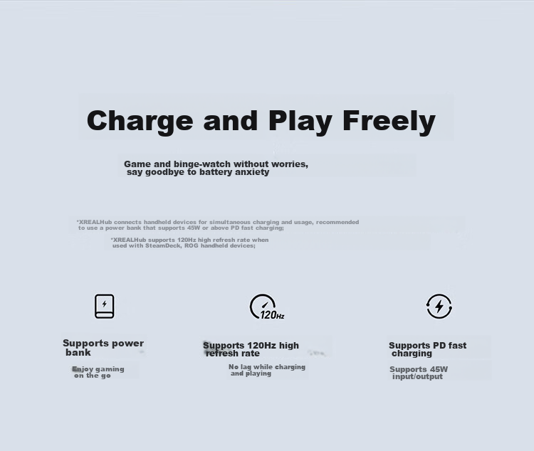 Адаптер XREAL Hub для AR-очков, подключение к Switch, прямая связь с портативным устройством, высокая частота обновления 120 Гц, быстрая зарядка PD