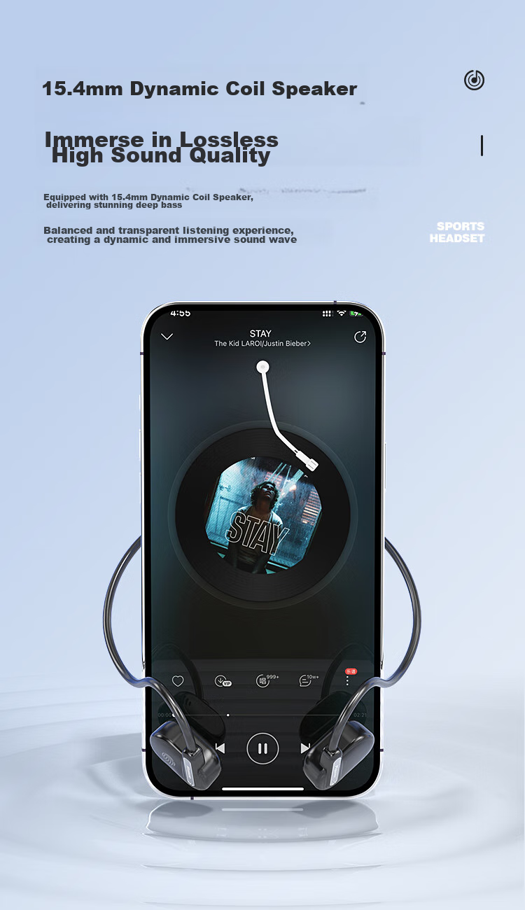 Наушники Newmine Mini6S, беспроводные, Bluetooth 5.3, с костной проводимостью, открытого типа, спортивные, черные