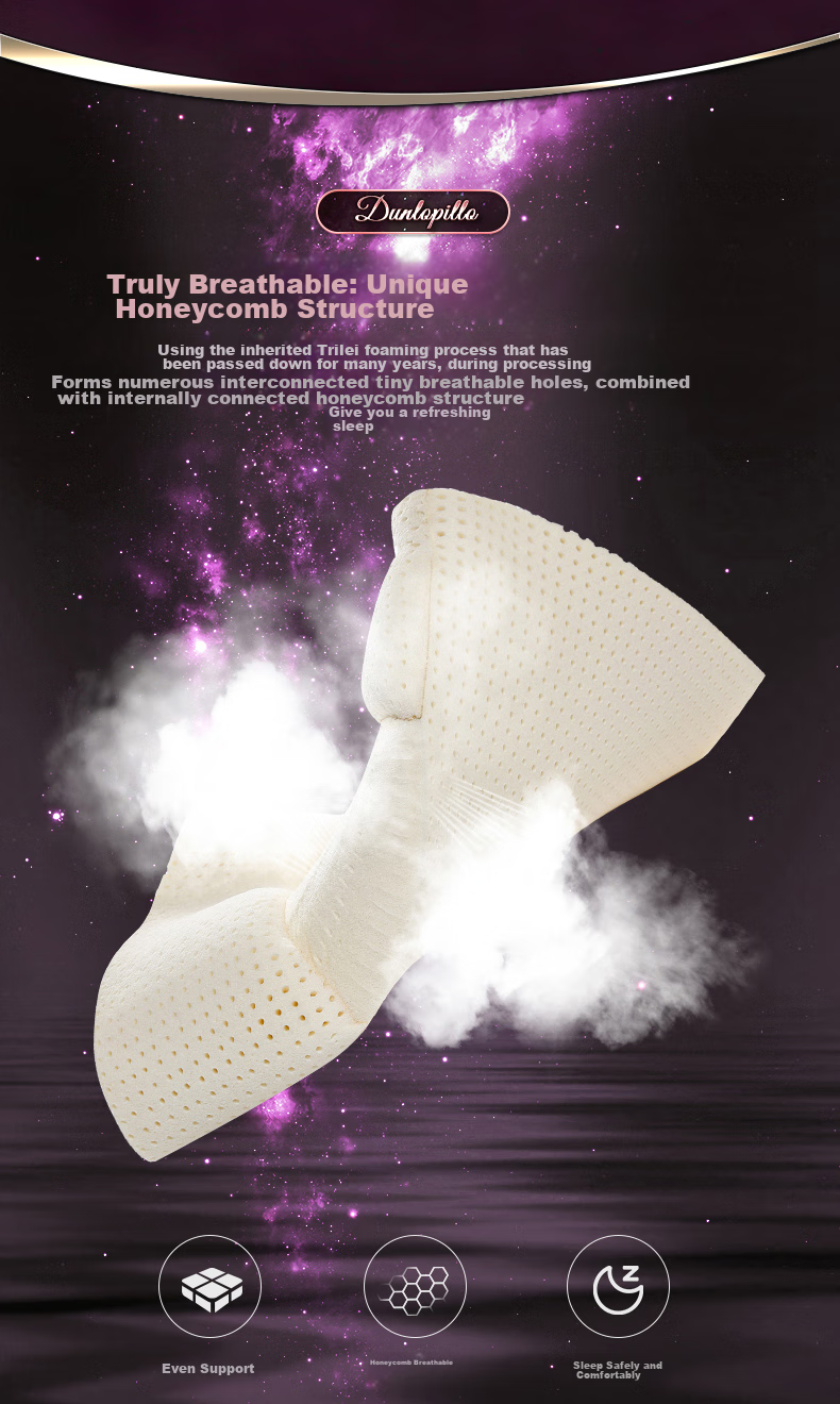 Подушка Dunlopillo Gaiya Sleep Wave, натуральный латекс, импорт из Нидерландов, 35x55 см