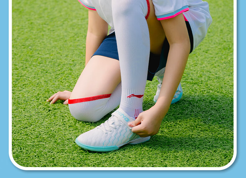 Детские футбольные бутсы Li-Ning для возраста 6-12 лет, с шипами TF, для юношей, для тренировок и соревнований, размер 32