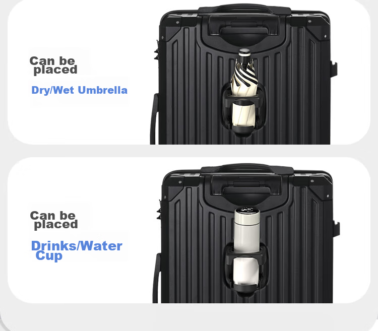 Чемодан Vantiiear USB Charging Suitcase с подстаканником, маленький багаж для ручной клади для мужчин и женщин, дорожный чемодан с кодовым замком, белый, 20 дюймов