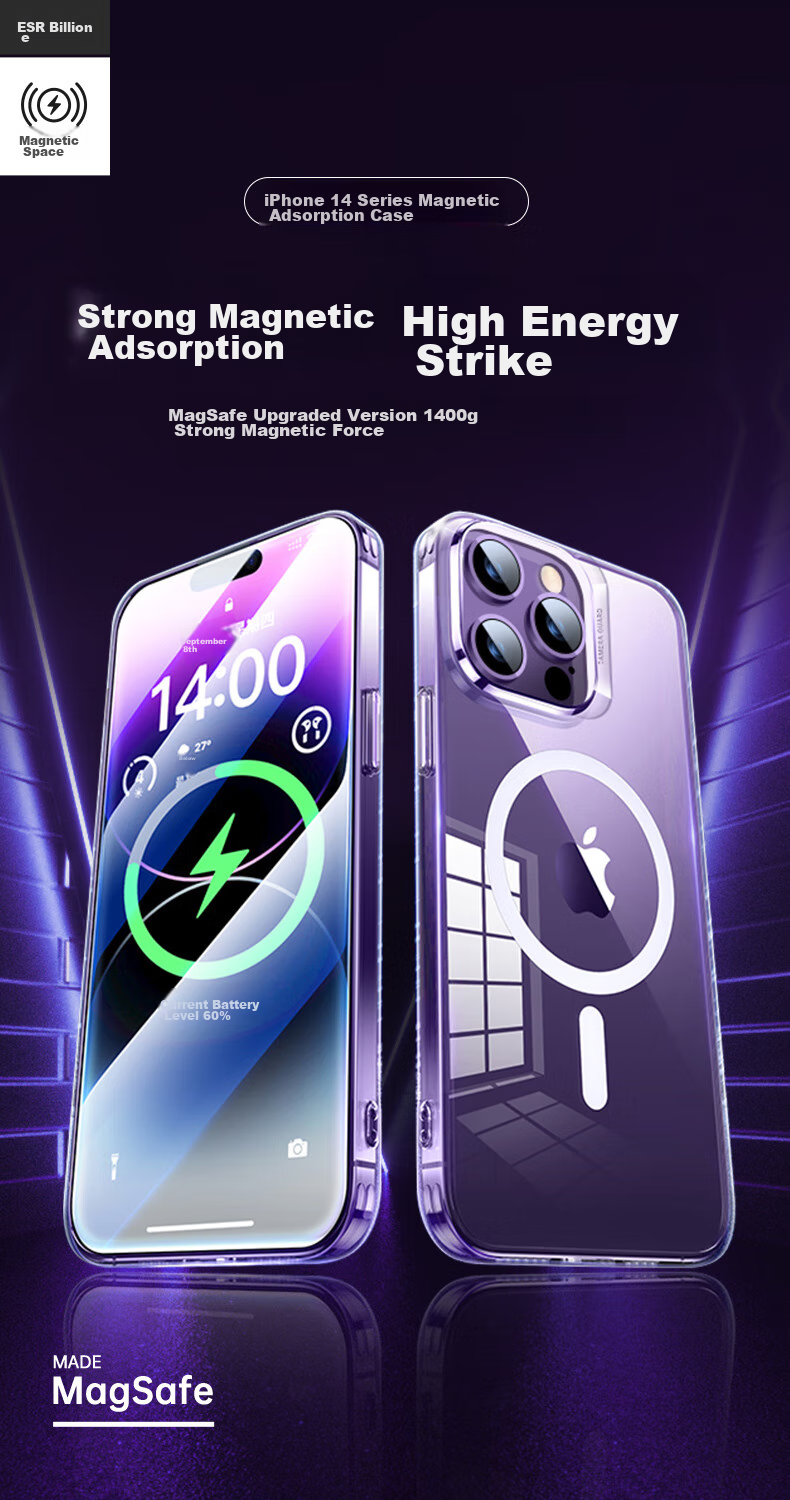 ESR Чехол для iPhone 14 Pro Max с MagSafe, противоударный, ультратонкий, прозрачный, простой стиль