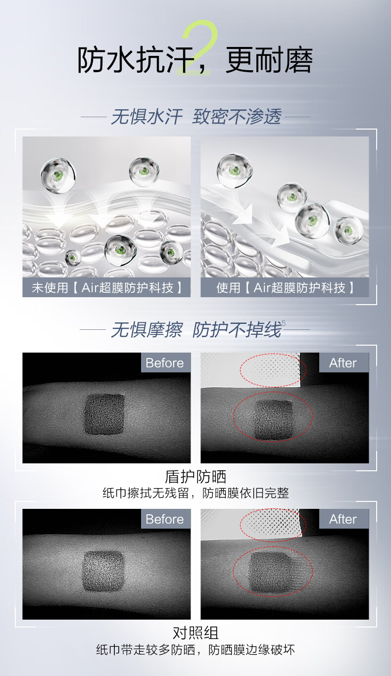 珀莱雅盾护防晒50ml  军训防水防汗 户外高倍防晒 清爽隔离防晒霜乳