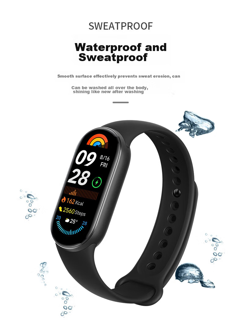 Ремешок BHO для Xiaomi Mi Band 10/9, спортивный, дышащий, сменный, из TPE, розово-золотой